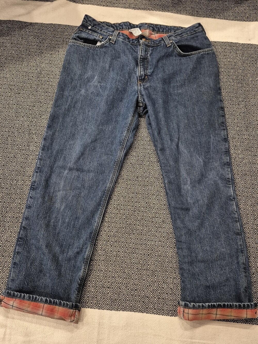Carhartt Women's Plaid Flannel Lined Jeans Size 16x30